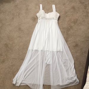 Sheer front white Dress